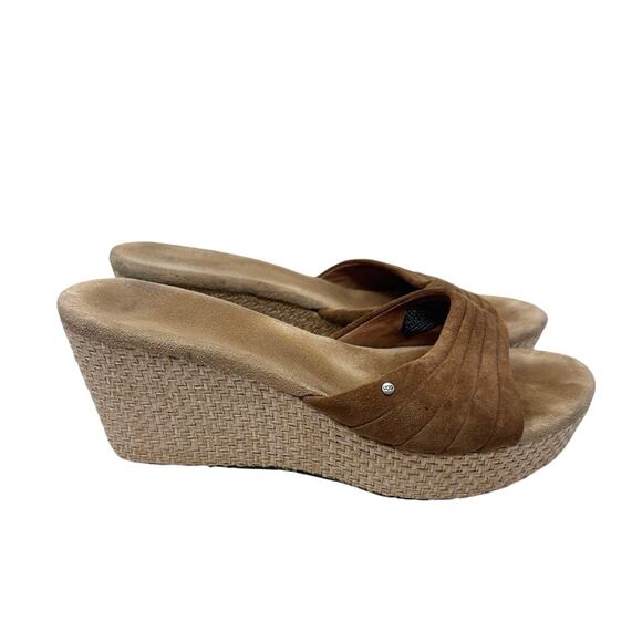 UGG Tan Wedge slide sandal size 9 - Picture 1 of 9